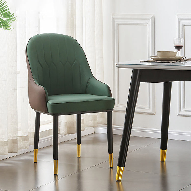 Contemporary Metal Dining Room Chairs Upholstered Dining Armchairs for Home Use