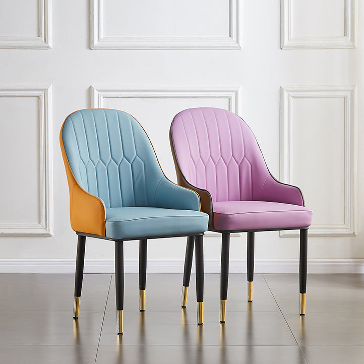 Contemporary Metal Dining Room Chairs Upholstered Dining Armchairs for Home Use