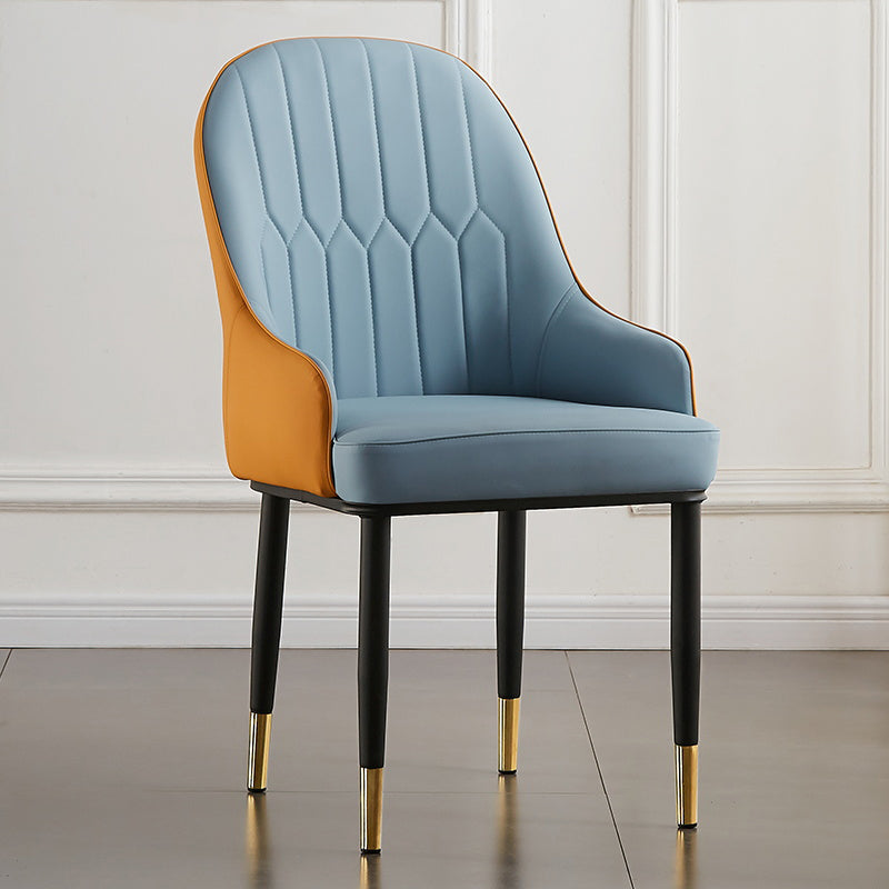 Contemporary Metal Dining Room Chairs Upholstered Dining Armchairs for Home Use