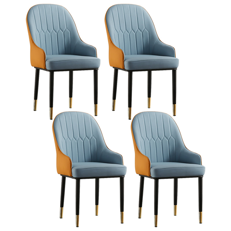 Contemporary Metal Dining Room Chairs Upholstered Dining Armchairs for Home Use