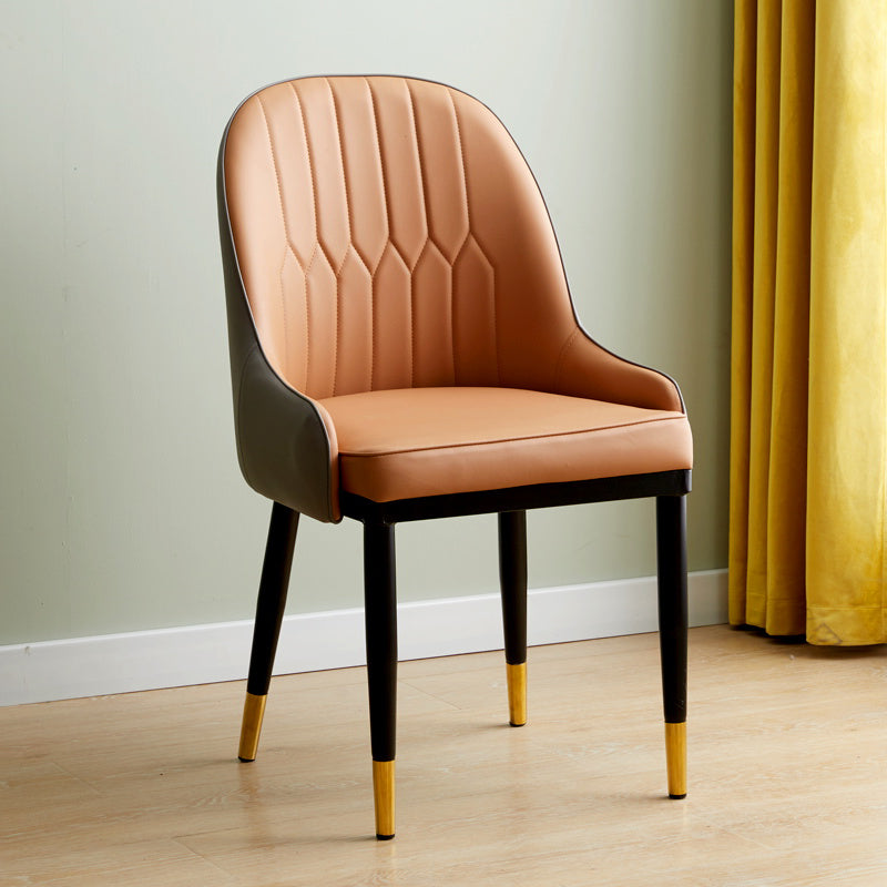 Contemporary Metal Dining Room Chairs Upholstered Dining Armchairs for Home Use