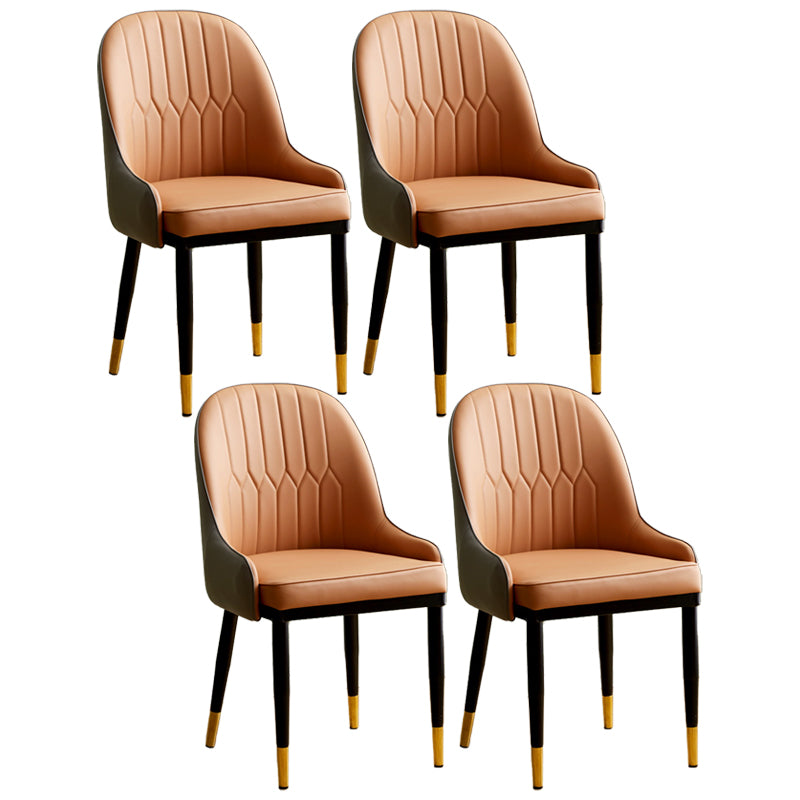 Contemporary Metal Dining Room Chairs Upholstered Dining Armchairs for Home Use