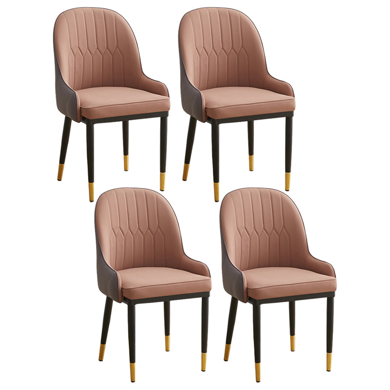 Contemporary Metal Dining Room Chairs Upholstered Dining Armchairs for Home Use