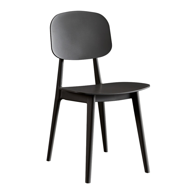 Contemporary Plastic Dining Chairs Open Back Dining Side Armless Chairs for Kitchen