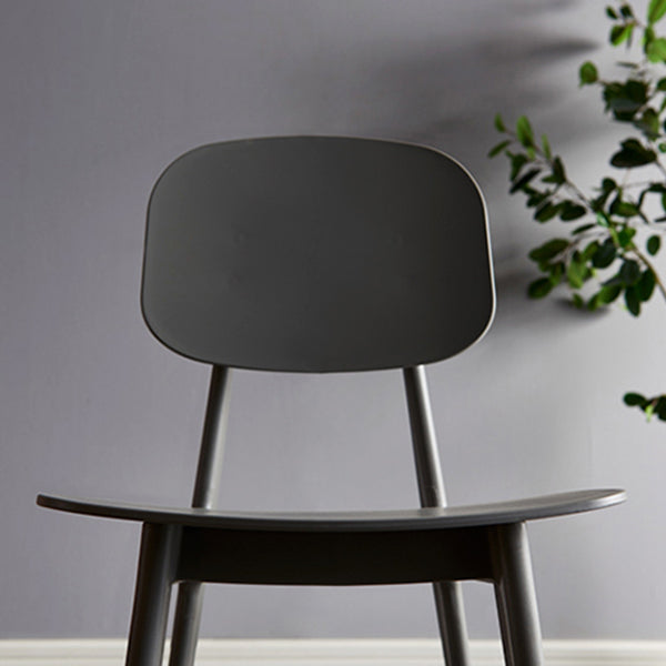 Contemporary Plastic Dining Chairs Open Back Dining Side Armless Chairs for Kitchen