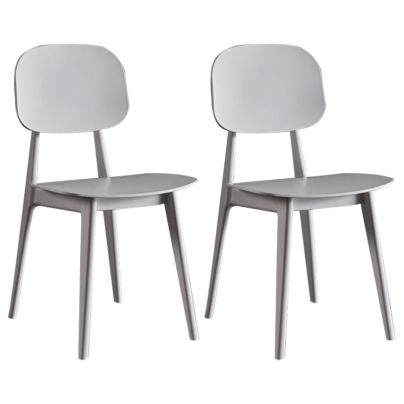 Contemporary Plastic Dining Chairs Open Back Dining Side Armless Chairs for Kitchen