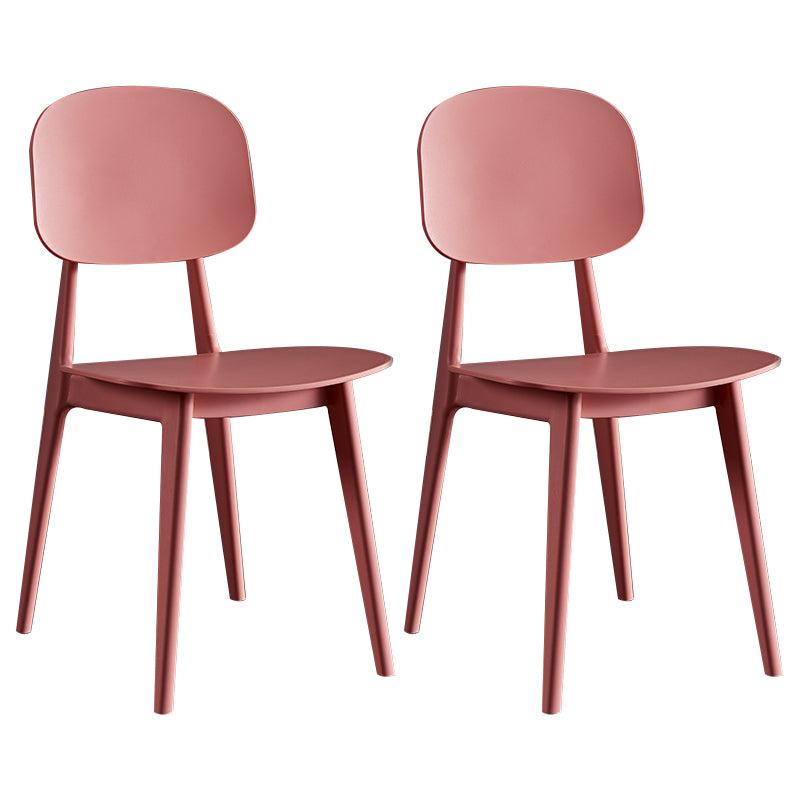 Contemporary Plastic Dining Chairs Open Back Dining Side Armless Chairs for Kitchen