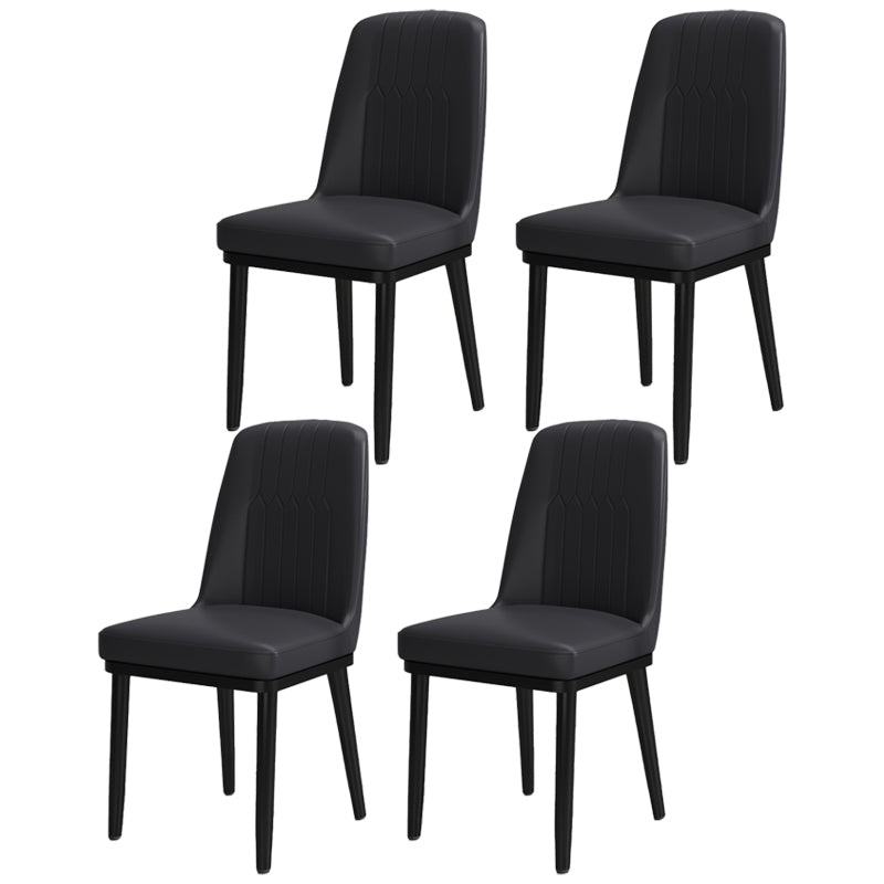 Scandinavian Style Metal Dining Chair Dining Room Upholstered Parsons Armless Chair