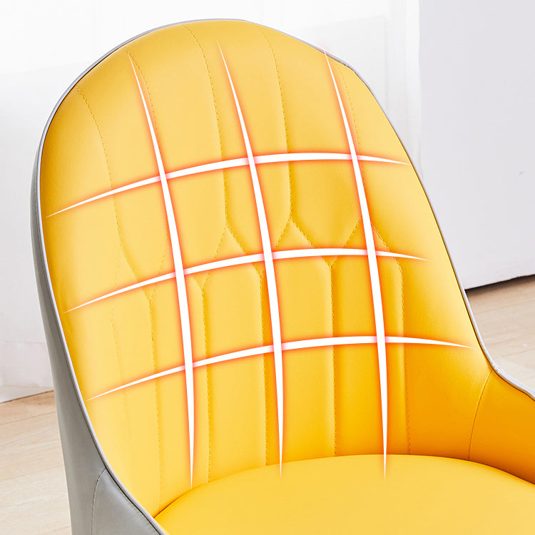 Scandinavian Style Metal Dining Chair Dining Room Upholstered Parsons Armless Chair
