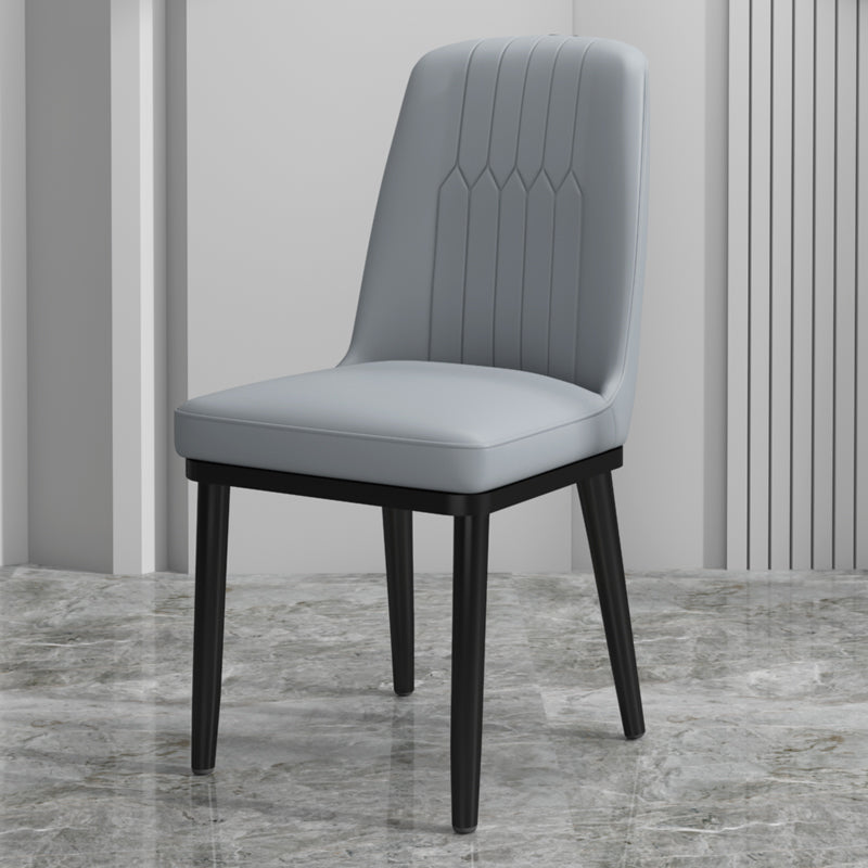 Scandinavian Style Metal Dining Chair Dining Room Upholstered Parsons Armless Chair