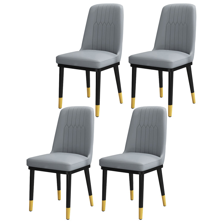 Scandinavian Style Metal Dining Chair Dining Room Upholstered Parsons Armless Chair