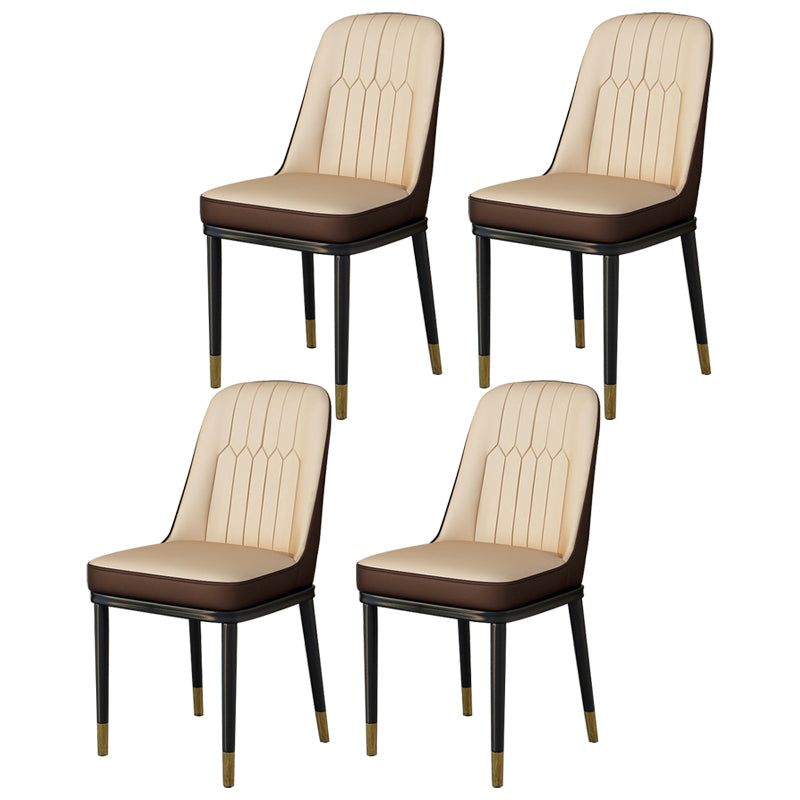 Scandinavian Style Metal Dining Chair Dining Room Upholstered Parsons Armless Chair