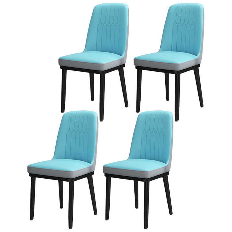 Scandinavian Style Metal Dining Chair Dining Room Upholstered Parsons Armless Chair