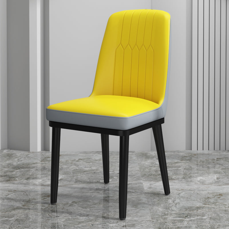 Scandinavian Style Metal Dining Chair Dining Room Upholstered Parsons Armless Chair