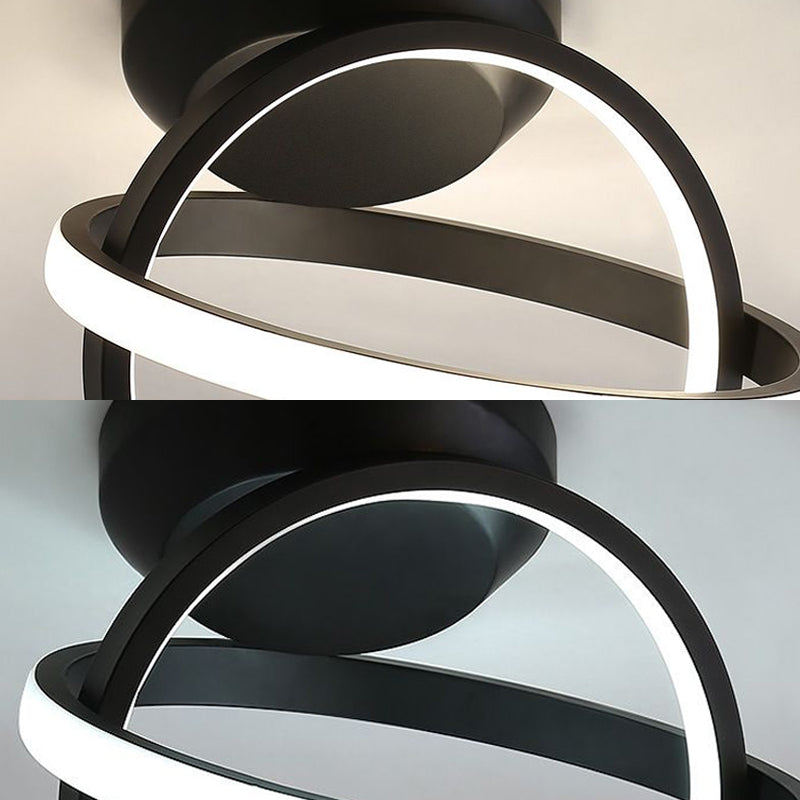 Lampada da soffitto da incasso in stile moderno con paralume rotondo a 2 luci