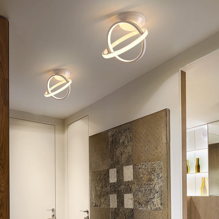 Lampada da soffitto da incasso in stile moderno con paralume rotondo a 2 luci