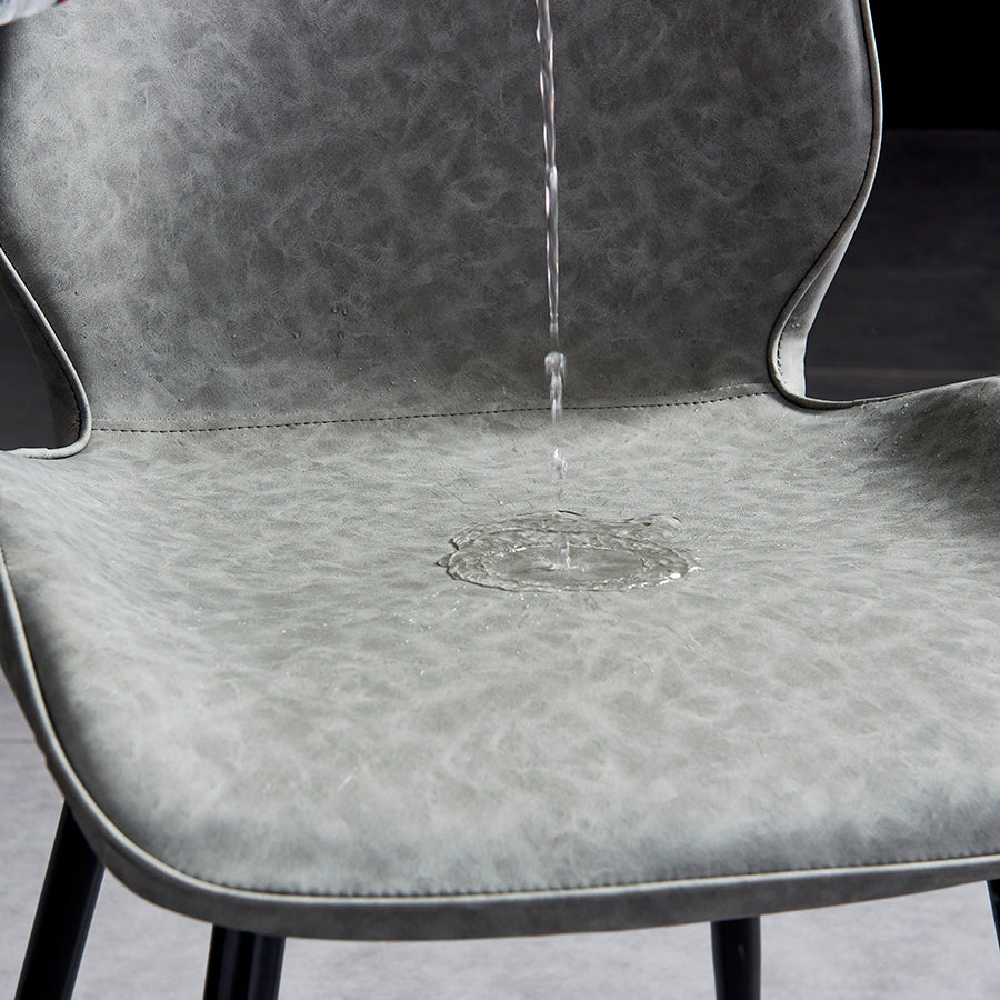 Modern Upholstered Armless Dining Chairs Wingback Side Chairs with Metal Legs