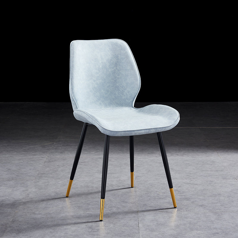 Modern Upholstered Armless Dining Chairs Wingback Side Chairs with Metal Legs