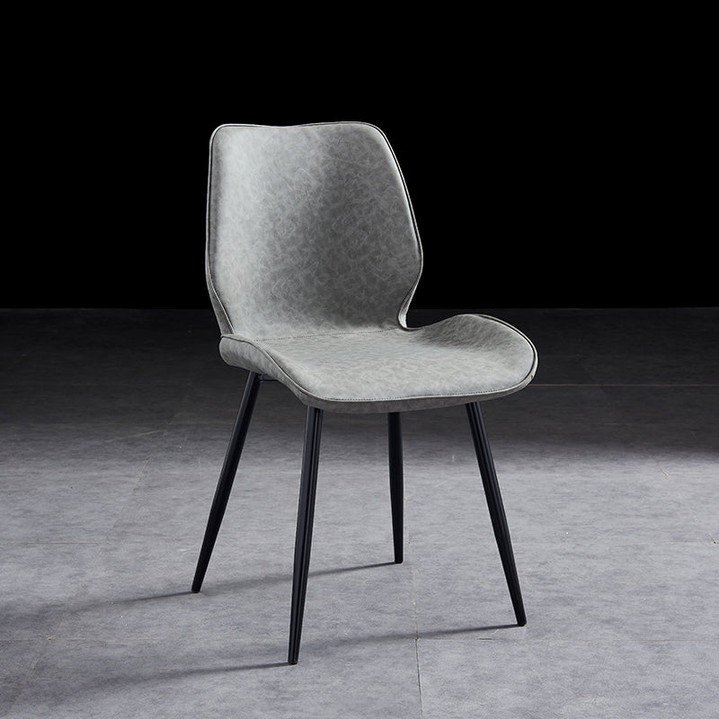 Modern Upholstered Armless Dining Chairs Wingback Side Chairs with Metal Legs