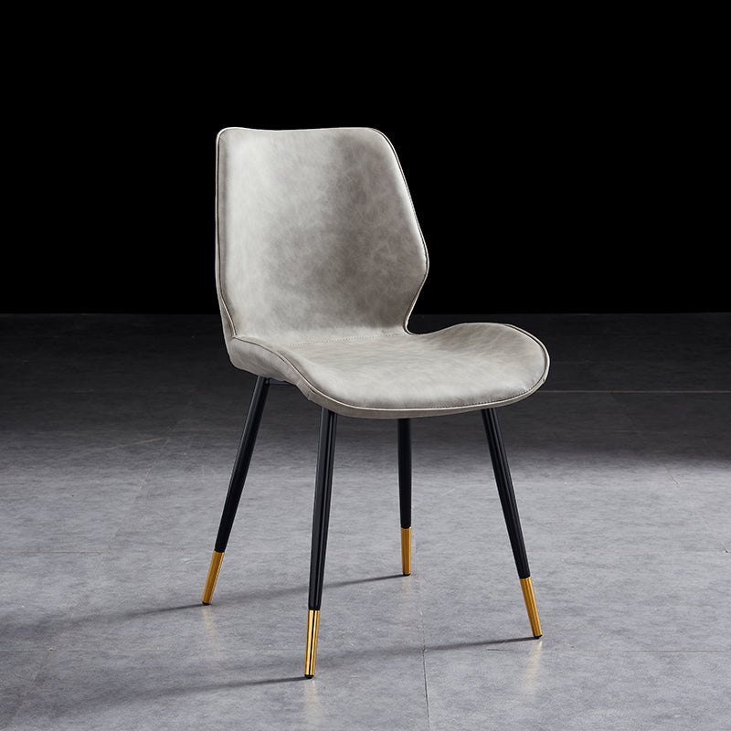 Modern Upholstered Armless Dining Chairs Wingback Side Chairs with Metal Legs