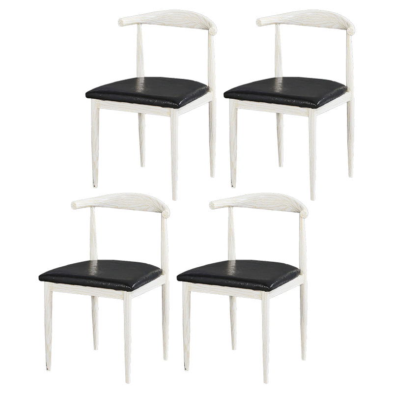 Contemporary Home Side Chair Open Back Metal Dining Room Chair Upholstered