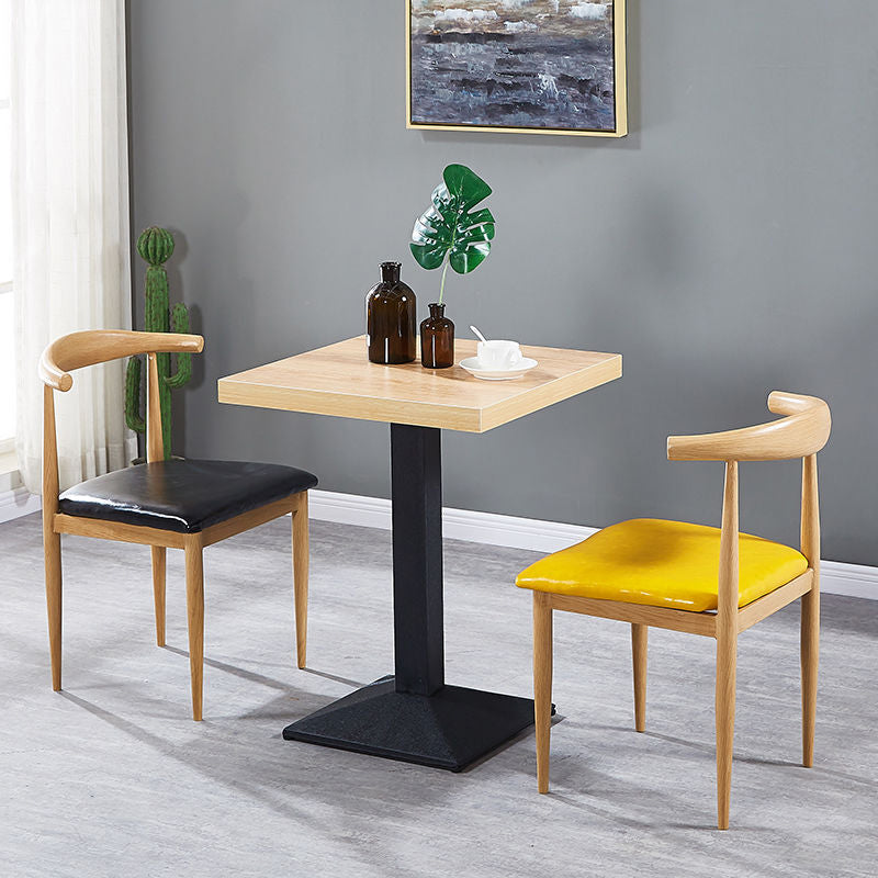 Contemporary Home Side Chair Open Back Metal Dining Room Chair Upholstered
