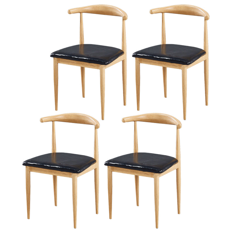 Contemporary Home Side Chair Open Back Metal Dining Room Chair Upholstered