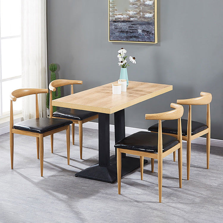 Contemporary Home Side Chair Open Back Metal Dining Room Chair Upholstered