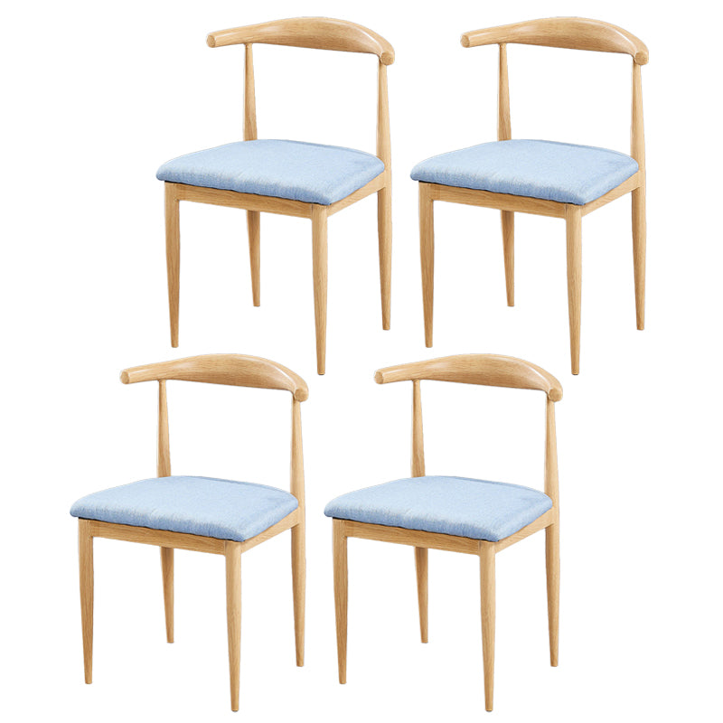 Contemporary Home Side Chair Open Back Metal Dining Room Chair Upholstered