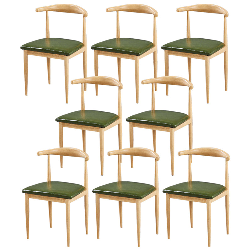 Contemporary Home Side Chair Open Back Metal Dining Room Chair Upholstered
