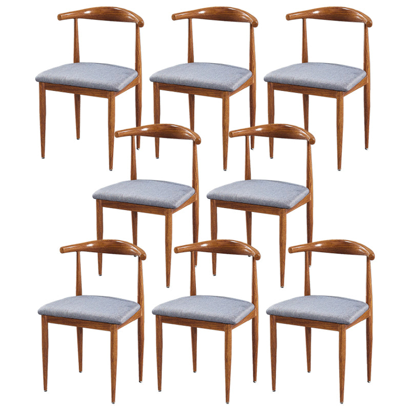 Contemporary Home Side Chair Open Back Metal Dining Room Chair Upholstered