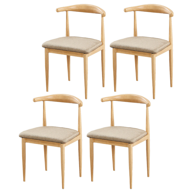 Contemporary Home Side Chair Open Back Metal Dining Room Chair Upholstered