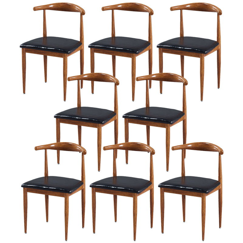 Contemporary Home Side Chair Open Back Metal Dining Room Chair Upholstered