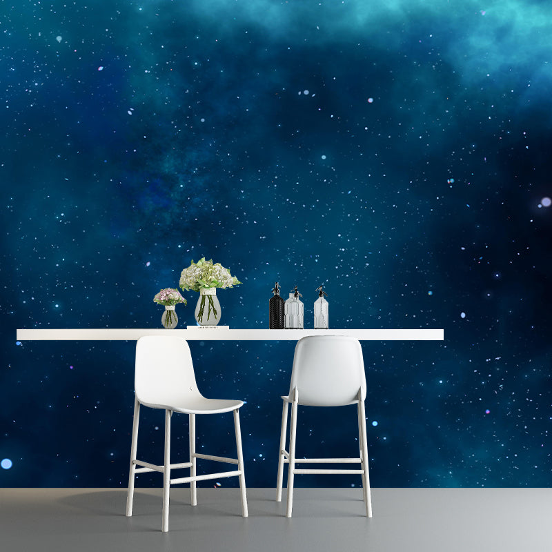 Contemporary Universe Mural Wallpaper Mildew Resistant for Sleeping Room Decor