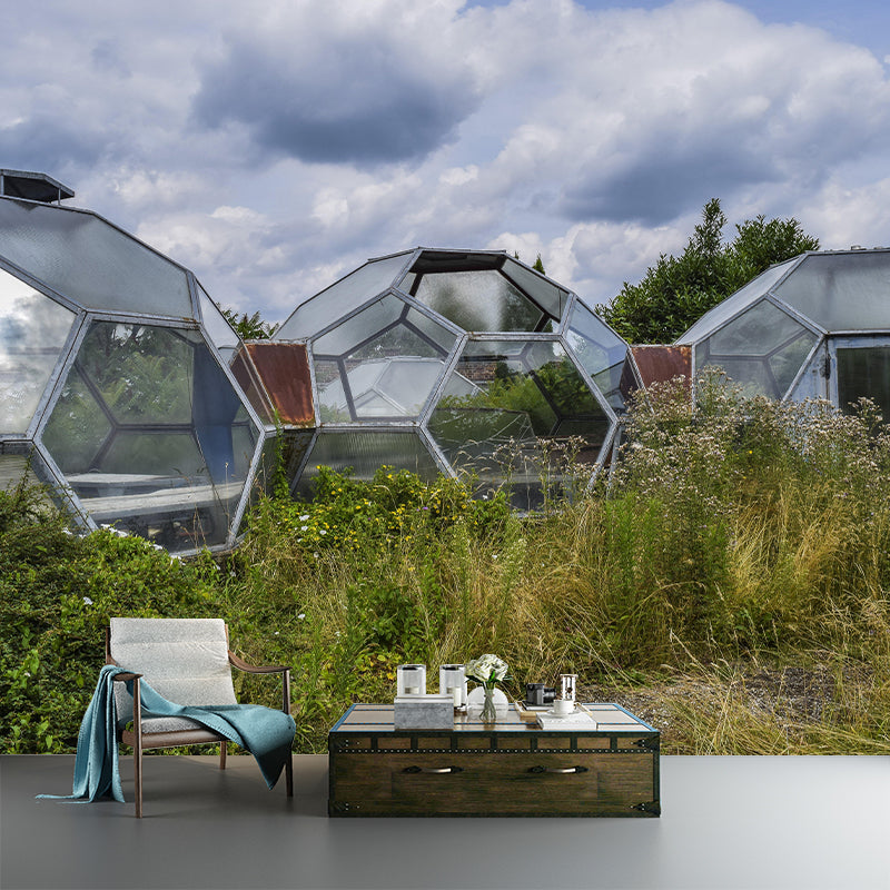 Construction Mural Wallpaper Contemporary Mildew Resistant for Sitting Room Decor