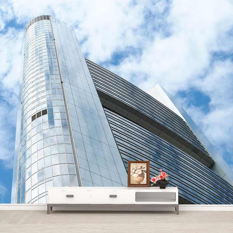 Construction Mural Wallpaper Contemporary Mildew Resistant for Sitting Room Decor