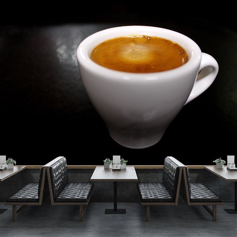 Strong Coffee Wall Decor for Coffee Shop Mildew Resistant Wall Mural, Personalized Size Available