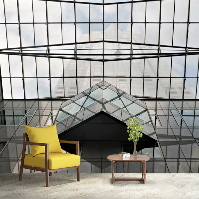 Minimalist Architecture Wall Mural for Meeting Room, Moisture Resistant