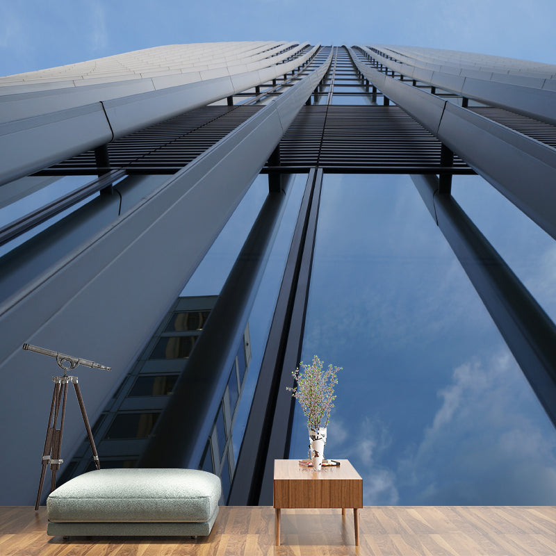 Minimalist Architecture Wall Mural for Meeting Room, Moisture Resistant