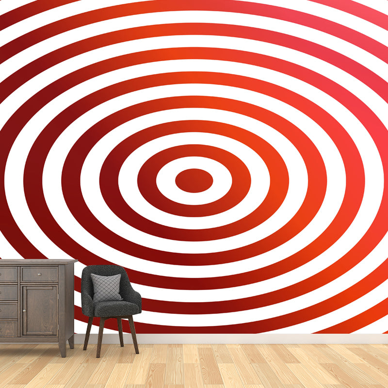Geometric Concentric Circles Full Size Wall Mural for Living Room, Made to Measure
