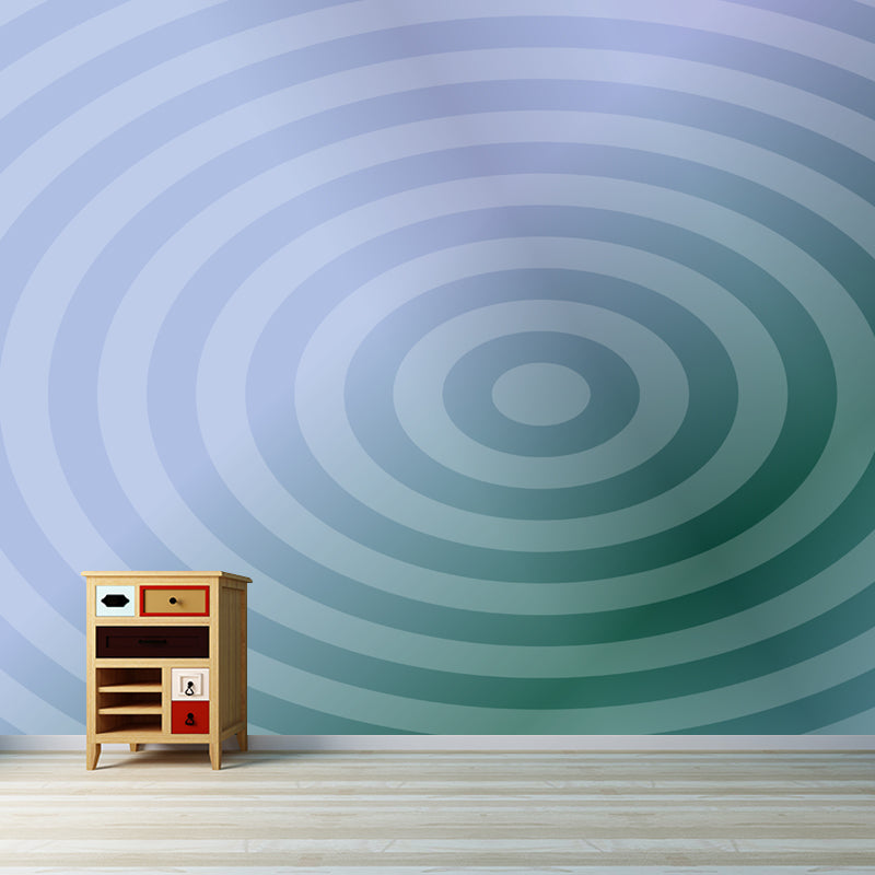 Geometric Concentric Circles Full Size Wall Mural for Living Room, Made to Measure