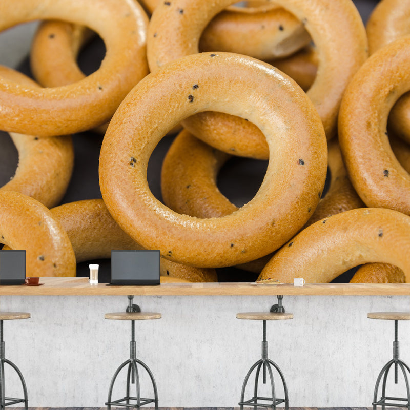 Sweet Bagels Dessert Mural Commercial Use Contemporary Dessert Shop for Decoration
