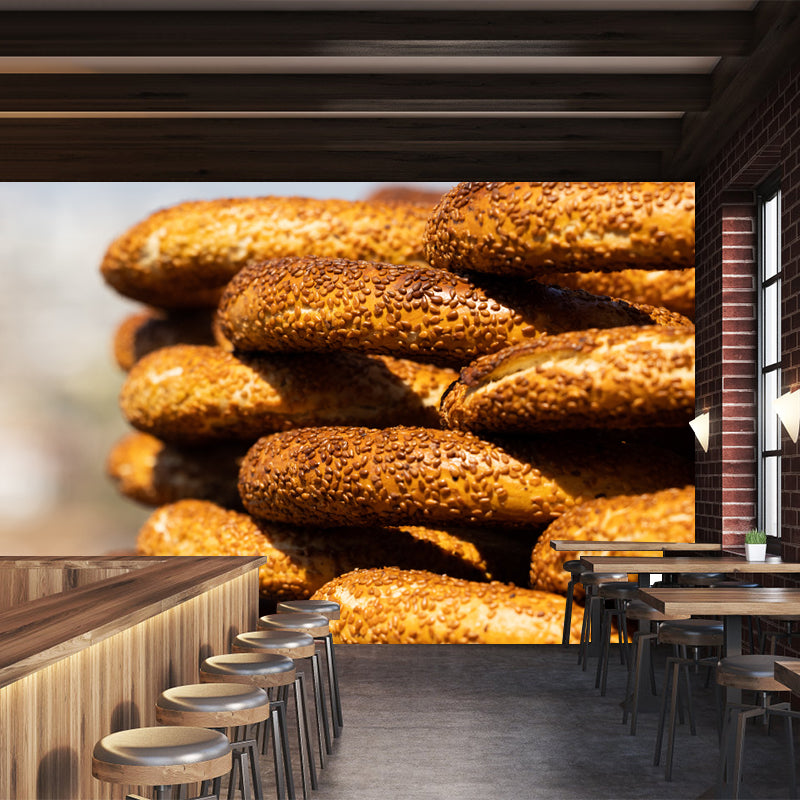 Sweet Bagels Dessert Mural Commercial Use Contemporary Dessert Shop for Decoration