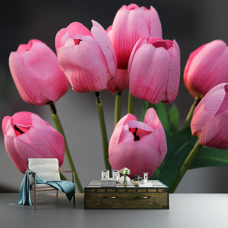 Tulip Mural Wallpaper Custom-Printed Flower Wall Covering for Sleeping Room