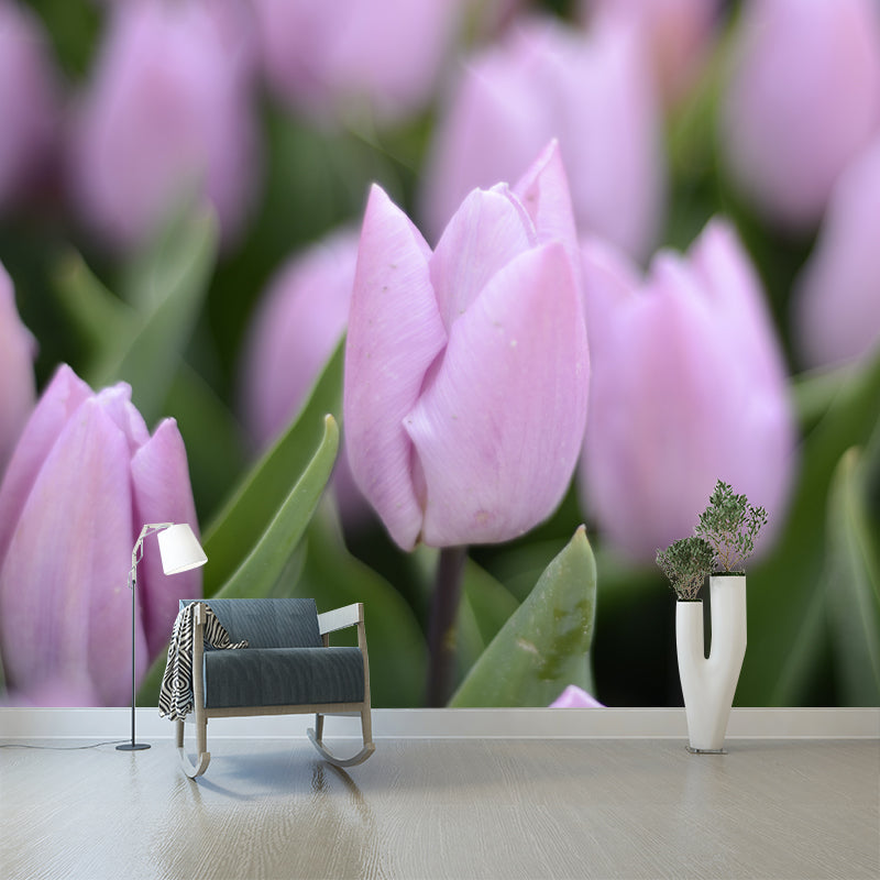 Tulip Mural Wallpaper Custom-Printed Flower Wall Covering for Sleeping Room
