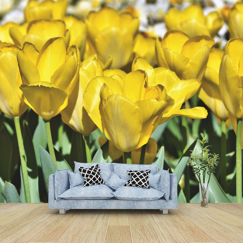 Tulip Mural Wallpaper Custom-Printed Flower Wall Covering for Sleeping Room