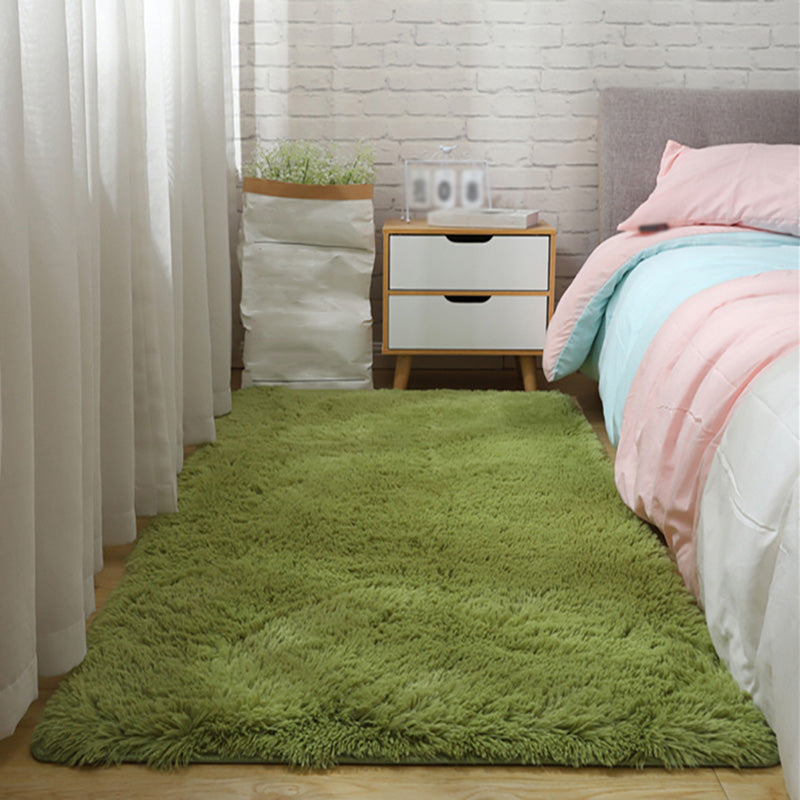Natural Plain Shag Carpet Polyester Area Rug Stain Resistant Indoor Carpet for Adults Bedroom