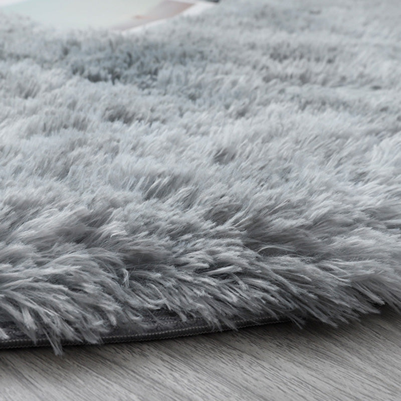 Round Plain Shag Rug Polyester Funky Carpet Pet Friendly Indoor Carpet for Home Decoration