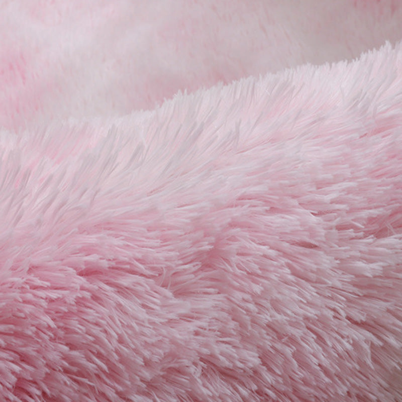 Round Plain Shag Rug Polyester Funky Carpet Pet Friendly Indoor Carpet for Home Decoration