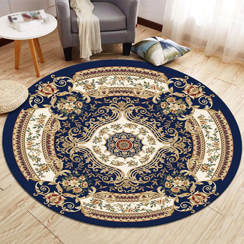 Light Brown Traditional Rug Polyester Graphic Rug Non-Slip Backing Rug for Home Decor